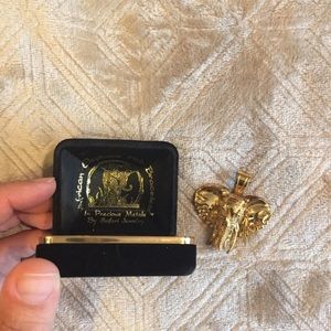 14k gold elephant pendant